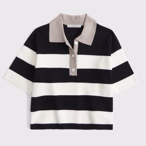 LuxeLoft Short-Sleeve Sweater Polo